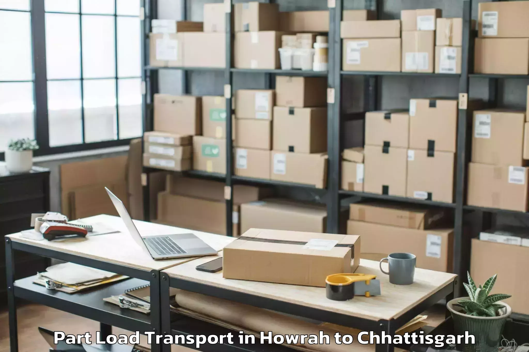 Top Howrah to Katghora Part Load Transport Available